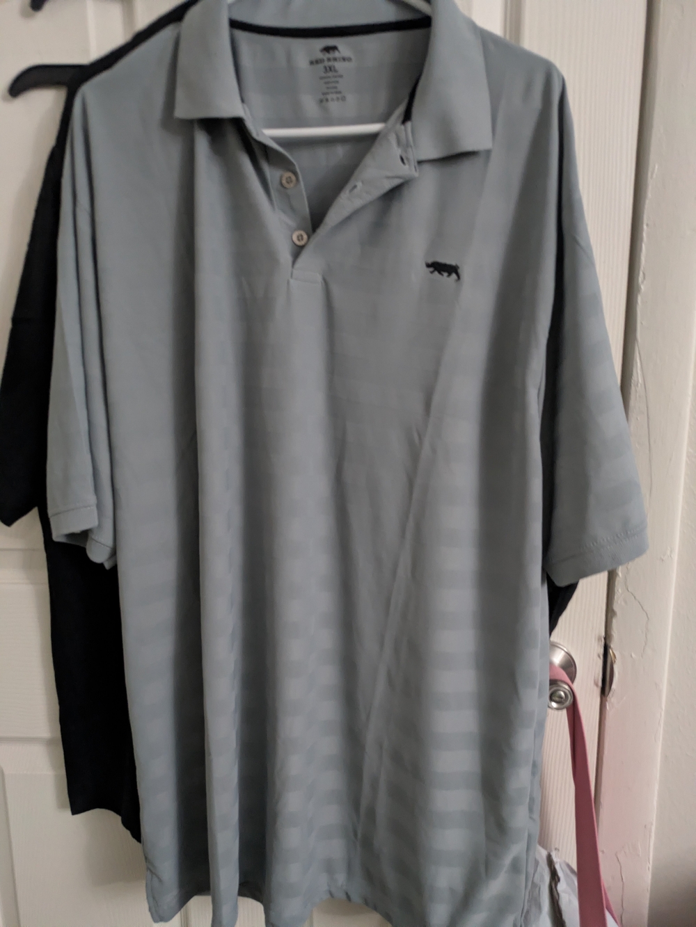 Men's Light Gray Polo Shirt with Subtle Stripe and Embroidered Logo